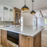 Stained and painted kitchen cabinets