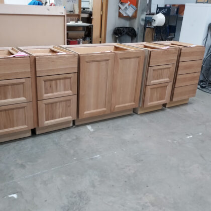 Various cabinets in a warehouse area