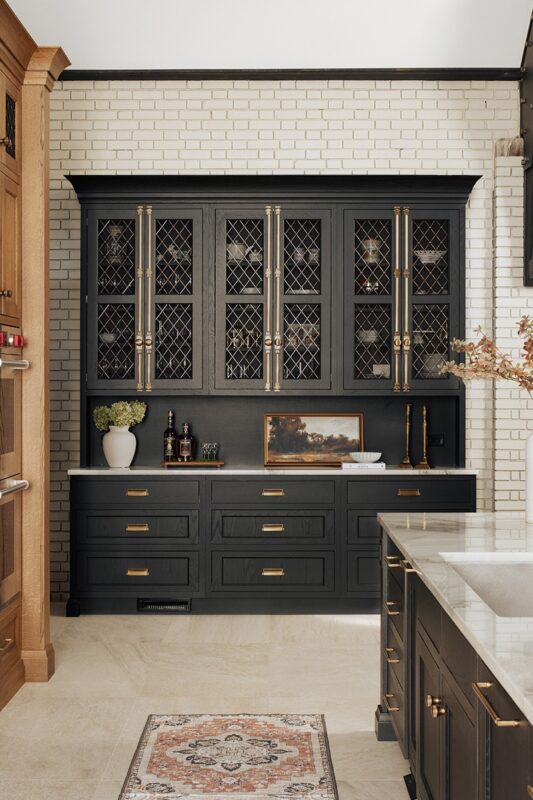 black painted hutch cabinet