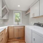 Stained and painted kitchen cabinets