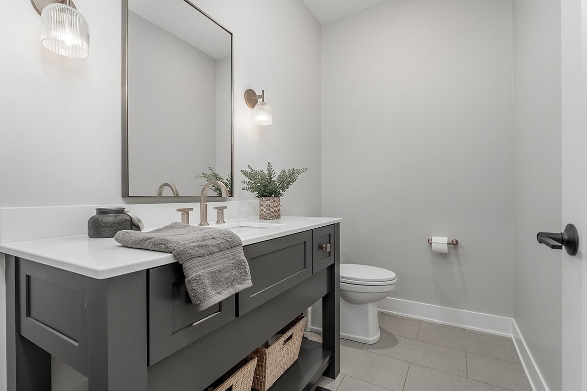 Painted bathroom vanity