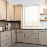 Light Griege painted kitchen display