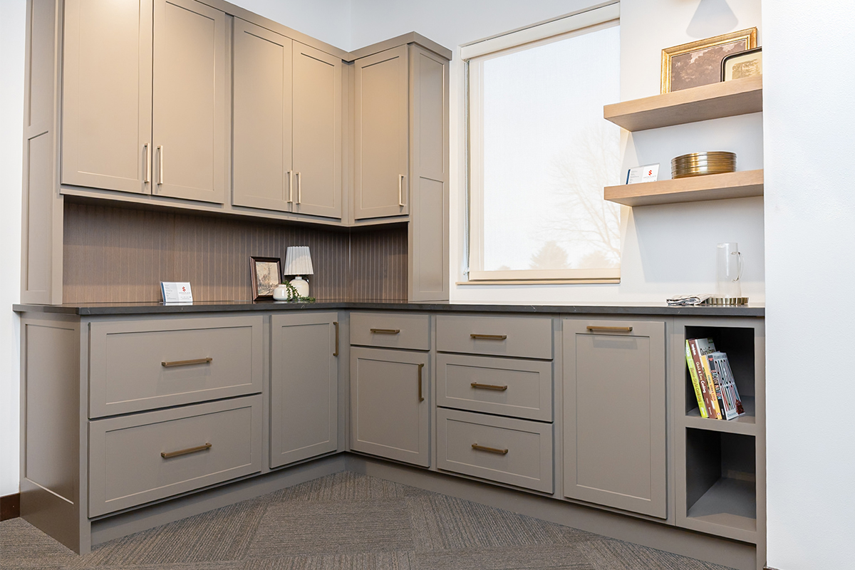 Light Griege painted kitchen display