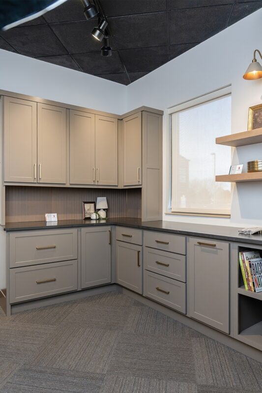 Light Griege painted kitchen display