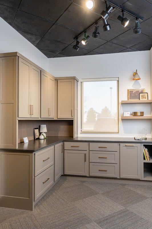 Light Griege painted kitchen display