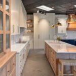 Sable stained and Light Mocha painted kitchen showroom display