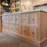 Sable stained island in a kitchen showroom display