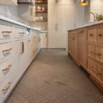 Sable stained and Light Mocha painted kitchen showroom display