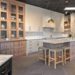 Sable stained and Light Mocha painted kitchen showroom display