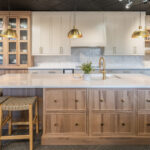 Sable stained and Light Mocha painted kitchen showroom display