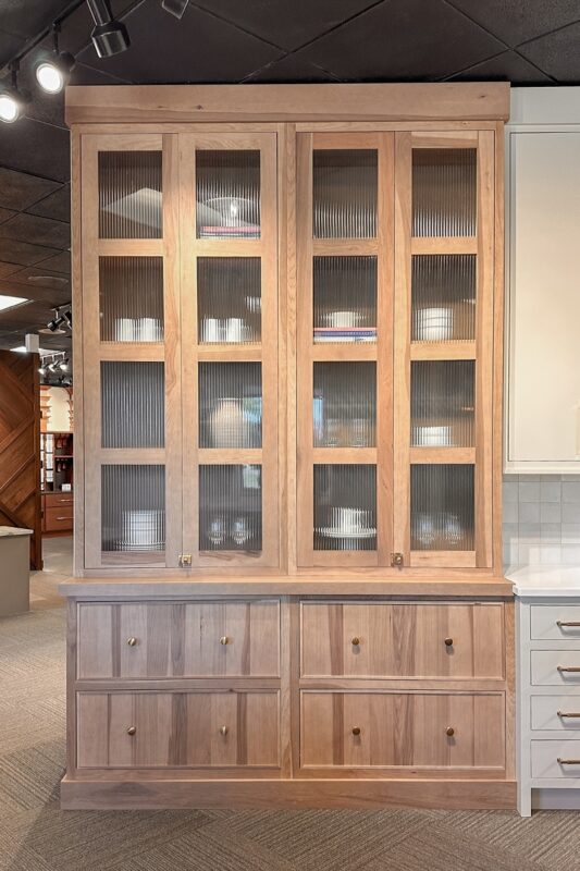 Sable stained and Light Mocha painted kitchen showroom display