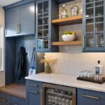 Painted blue kitchen cabinets