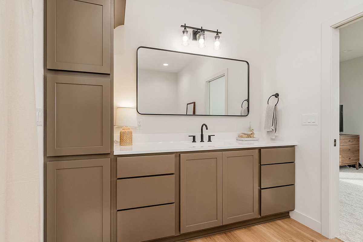 Painted master bathroom cabinets