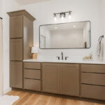 Painted master bathroom cabinets
