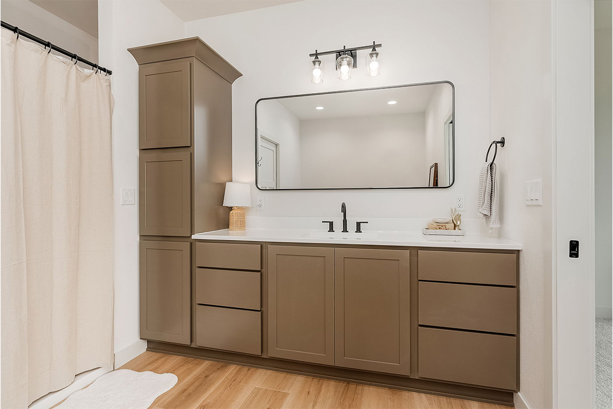 Painted master bathroom cabinets