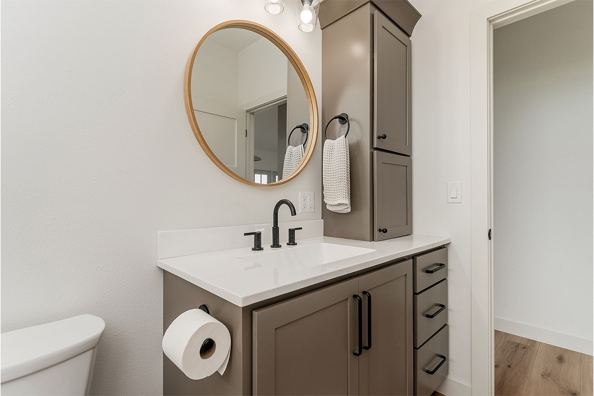 Painted bathroom cabinets