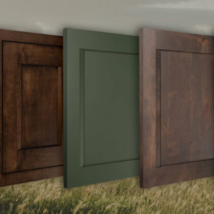 Wren door shown in various colors and stains