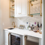 White painted bar cabinets