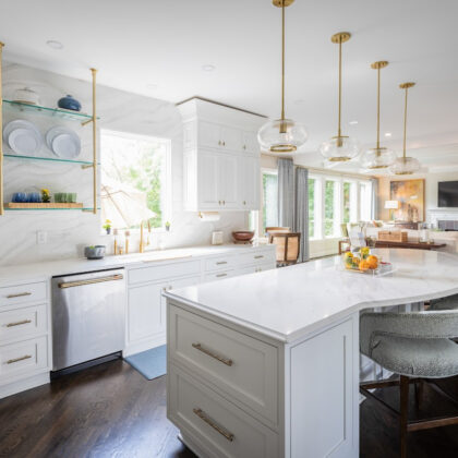 White painted kitchen cabinets