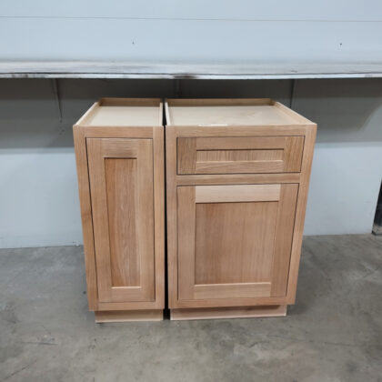 base cabinets in light Buff stain