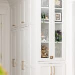 White kitchen cabinet with glass doors