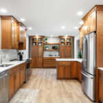 Stained kitchen cabinets