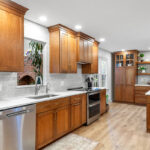 Stained kitchen cabinets