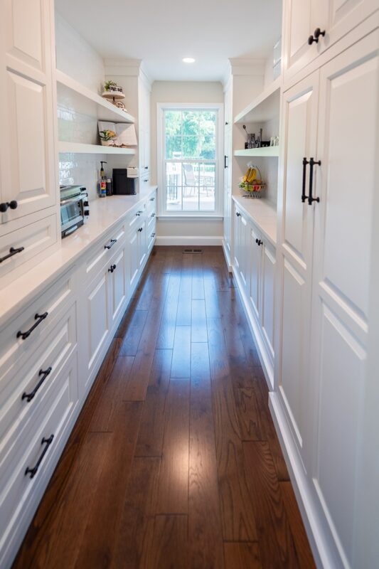 White painted kitchen cabinets