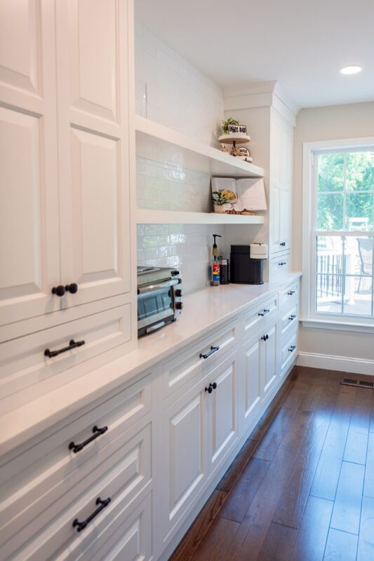 White painted kitchen cabinets