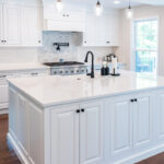 White painted kitchen cabinets
