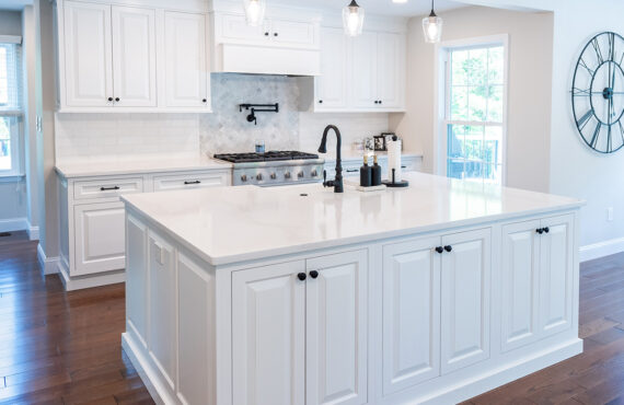 White painted kitchen cabinets