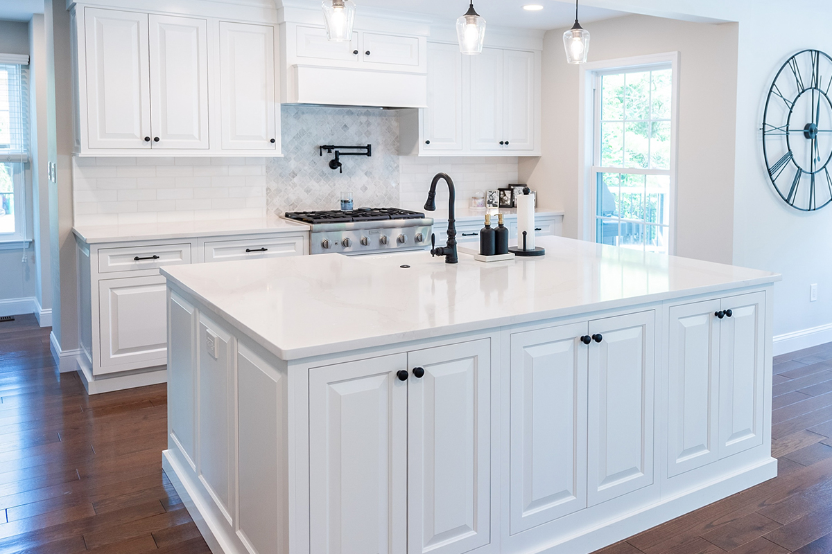 White painted kitchen cabinets
