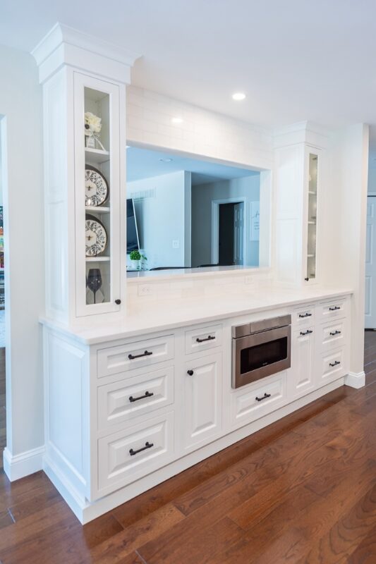 White painted kitchen cabinets