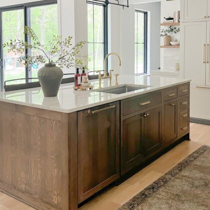 Stained kitchen island