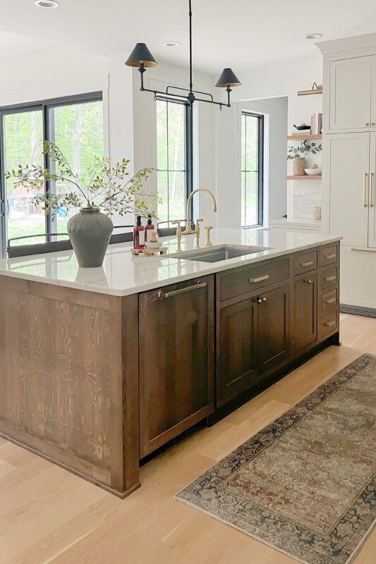 Stained kitchen island