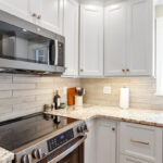 White-painted kitchen cabinets