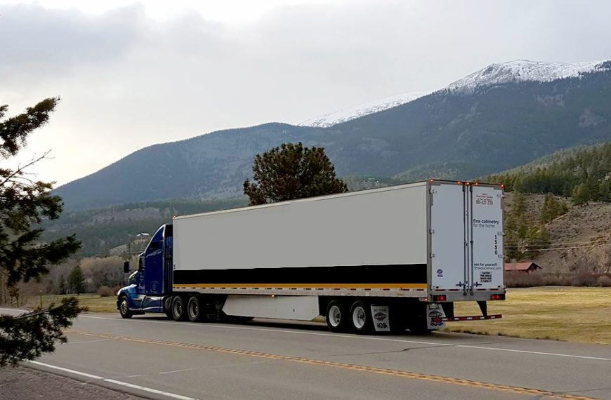 Truck driving in the mountains