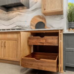 Stained and painted kitchen display