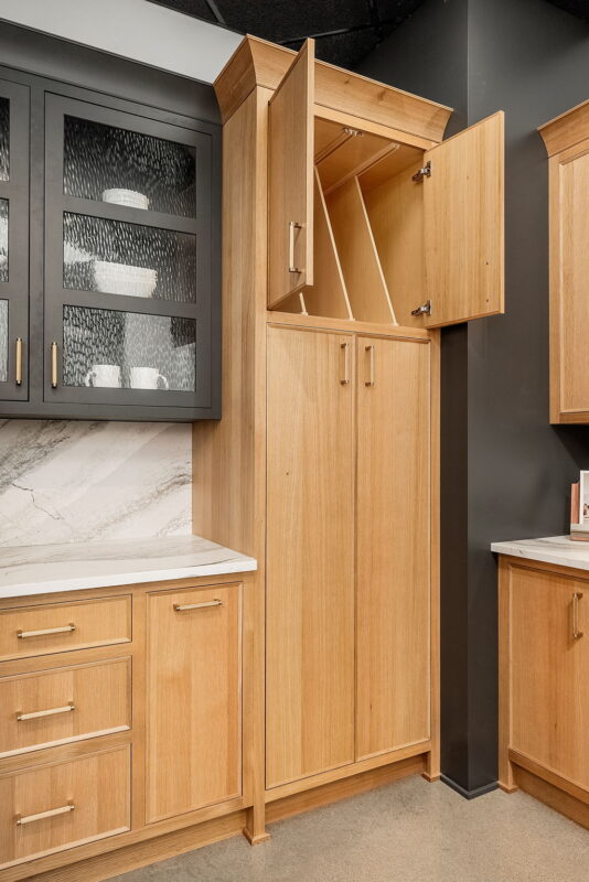 Stained and painted kitchen display