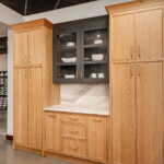 Stained and painted kitchen display