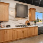 Stained and painted kitchen display