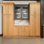 Stained and painted kitchen display