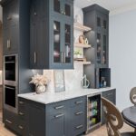 Graphite painted bar cabinets