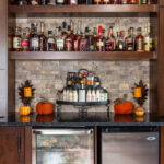 Dark stained whiskey bar