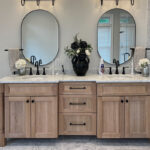 Master Bathroom with natural stained vanity