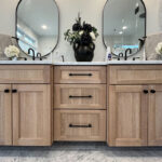 Master Bathroom with natural stained vanity