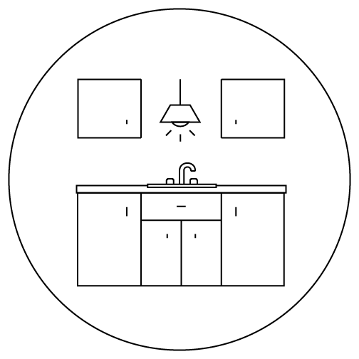 Kitchen with light icon