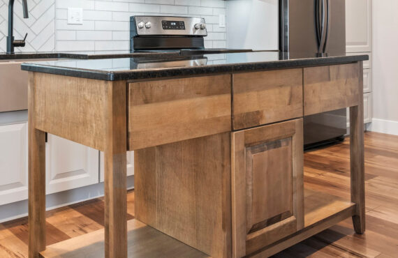 Shaker Island in maple with Cashew finish