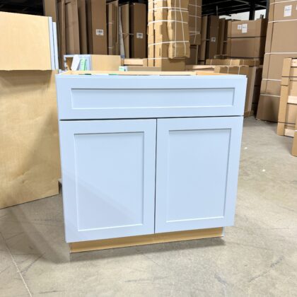 Standard base cabinet painted in Honest Blue