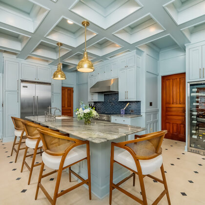 Light blue historic kitchen